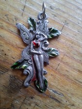 Fairy Pendant Painted Pewter