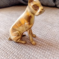 Vintage Boxer Dog In Brass 