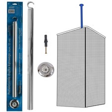 Shower Curtain Rail Ceiling Support 55cm Length Corner Rail Rod Bath Pole