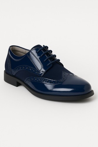 Boys formal navy blue suede - navy,