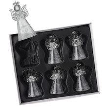 Set of 6 Frosted Glass Angel