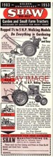 1953 Advert for Shaw DU-ALL Garden & Small Farm Tractors Original Print Ad 735T
