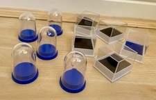 10 X Plastic Thimble Boxes 5 Square 5 Domed