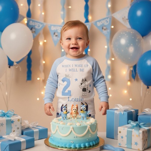 Baby boy birthday blue pyjamas - birthday,