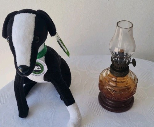 Vintage mini amber glass oil - mini,