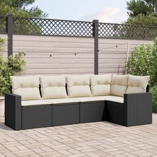 Garden Sofa Set Black, Cream