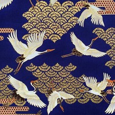 Japanese cranes fabric