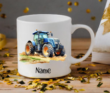 Blue Tractor Personalised Mug