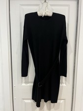 Fabulous Jack Wills Black Knitted Dress. Belt. Size 10. Ex Cond