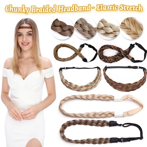 Natural braided hair band - natural,