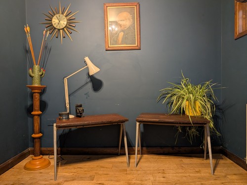 Vintage school desk - vintage, side