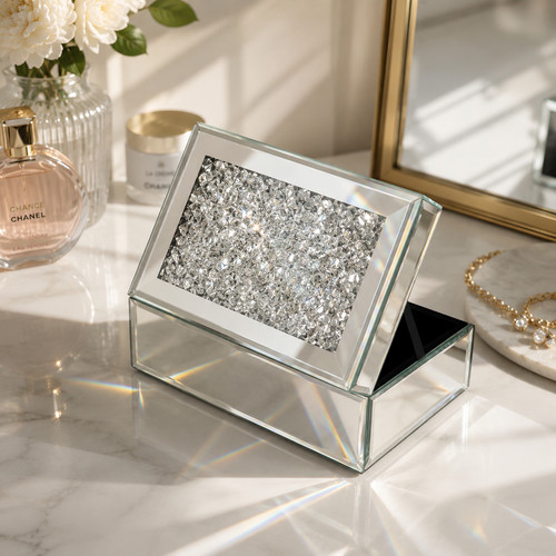 Mirrored trinket box silver - trinket,