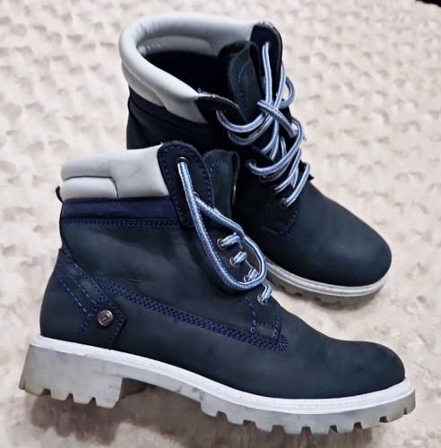 Wrangler blue leather lace - leather, lace-up