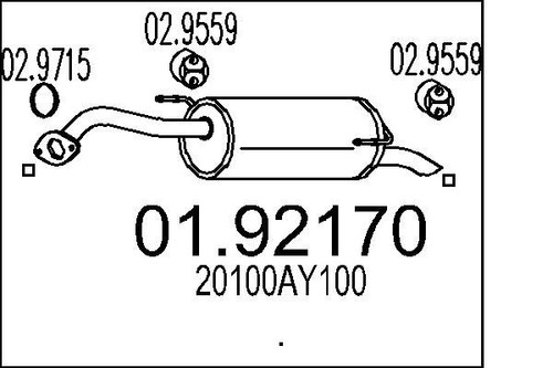 Mts 92170 rear muffler - mts,