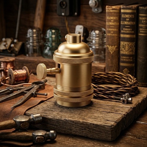 Retro copper lamp holder - retro,