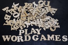 100 Wooden Capital Alphabet Letters – Natural Craft Set for DIY & Signs