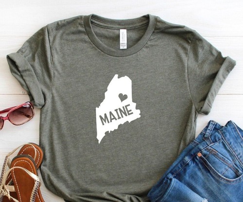 Maine love shirt state - love, pride