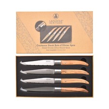 LAGUIOLE - Set of 4 Steak Knives Olive Wood Handle RRP £130
