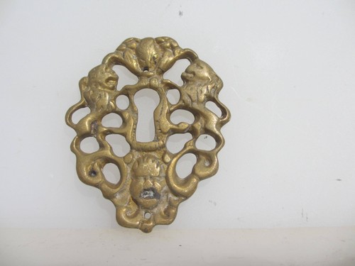 Vintage brass escutcheon - brass,