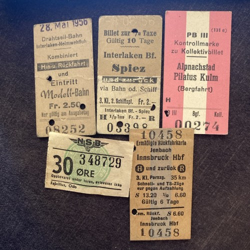 Railway ticket 5 x - (,