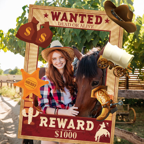 West wanted photo booth - wanted, prop
