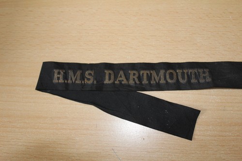 Hms dartmouth cap tally - hms,