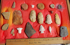 HUGE 20PC LOT OF ARTIFACTS FLORIDA GEORGIA ARROWHEADS Authentic Indian Artifact