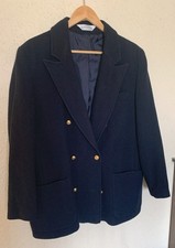 Woollen Navy Blue Medium Weight Jacket/Coat Size 16
