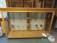 3 Large Wood/Glass Display