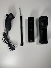 Nintendo Wii / Wii U Black Wii Motion Plus Inside Remote Controller + Nunchuck