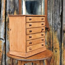 Antique 19th Century Pine Specimen Museum Sample Display Cabinet Bank of Drawer