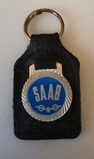 KAROBES Vintage 70's.RARE 'SAAB' Classic Car Canada Leather Fob Keyring. 1 Only