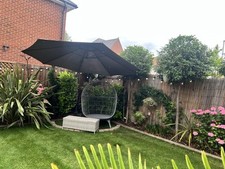3m Garden Banana Parasol Cantilever Umbrella with Crank Handle B&Q