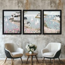 Coastal Village Wall Art Set