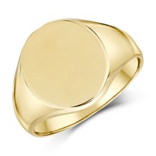 9ct yellow gold men oval - 9ct,