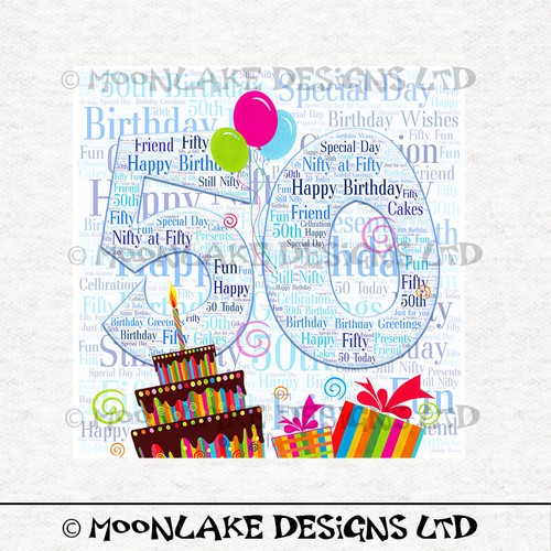 50th birthday fabric craft - 50th,