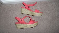 Clarks Orange/Coral Wedge Sandals Size 5.5 New