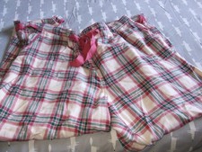 NEW FAT FACE PJ PYJAMA BOTTOMS PINK CHECK DESIGN SIZE 22 BNWT BRUSHED COTTON 