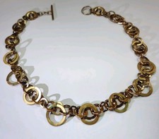 Vintage Gold-tone Link T-bar Necklace