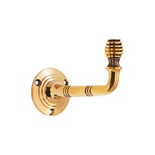 Coat Hook Beehive Reeded Brass