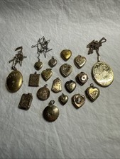 18 X Antique 9ct Rolled Gold Front Back B&F Locket Pendant Oval Heart 71g Gram