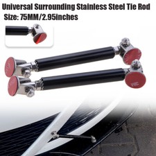 Pair 75mm Black Adjustable Car  Rear Bumper Lip Splitter Strut Rod Support Bars