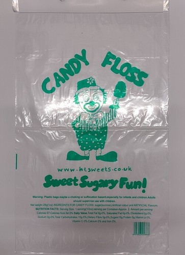 Green candy floss bags - green,