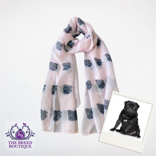 Black pug dog - black, ladies