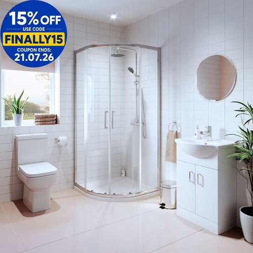 Bathroom suite quadrant shower - bathroom,