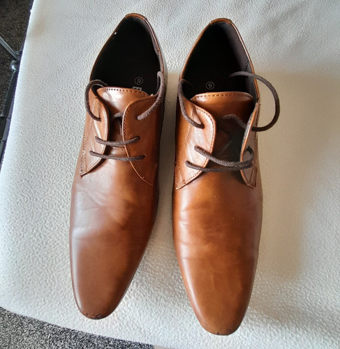 Men brown leather derby - leather,