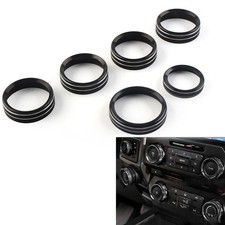 Air Conditioner Switch CD Button Ring Knob Trim Fit Ford F150 XLT 2015-20 Black