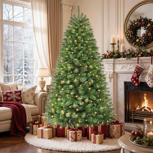 7ft pre lit christmas tree - christmas,
