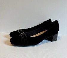 Clarks Black Suede Block Heel