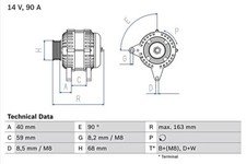 Alternator BOSCH Fits VW